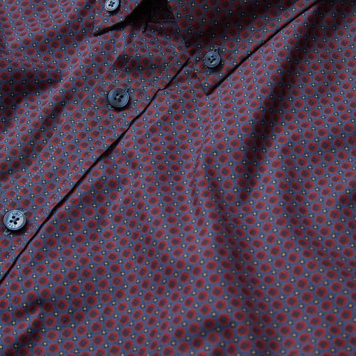 SALE Ben Sherman Long-Sleeved Cotton Patterned Shirt, Red