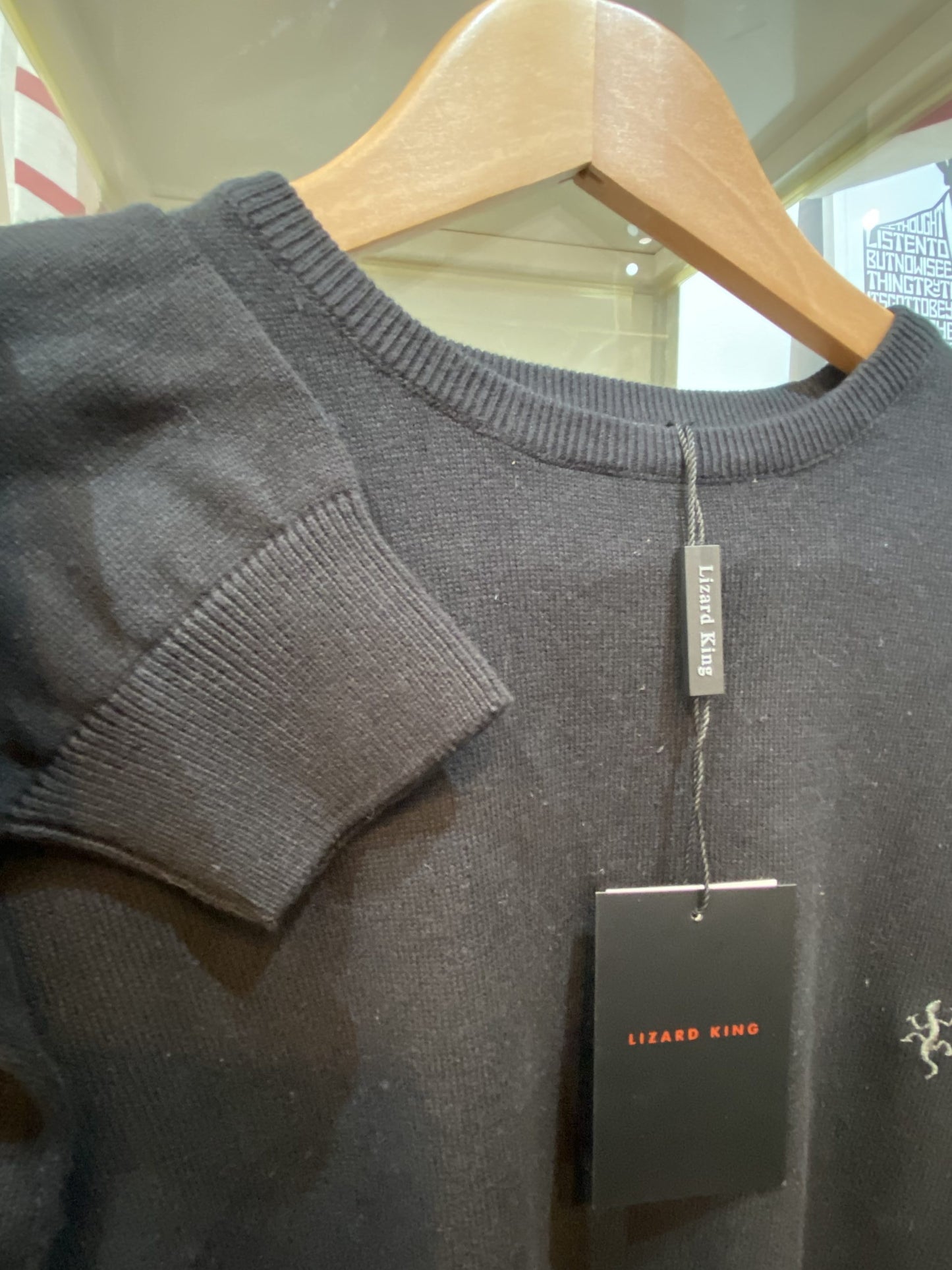 SALE Round Neck, Long Sleeved Jumper from Lizard King, Black