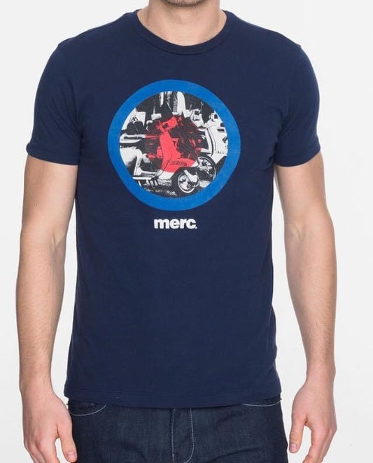 Merc ‘Granville’ T-Shirt, with Scooter Logo, Navy