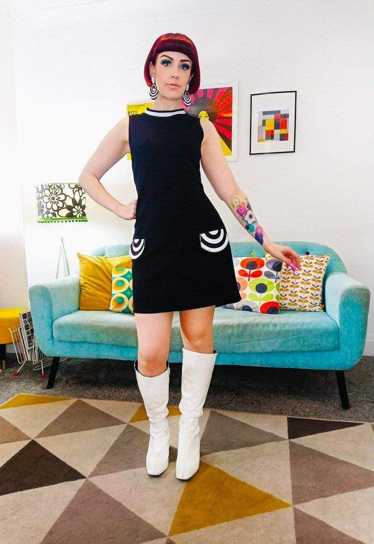 Love Her Madly ‘Joan’ Shift Dress, Black and White