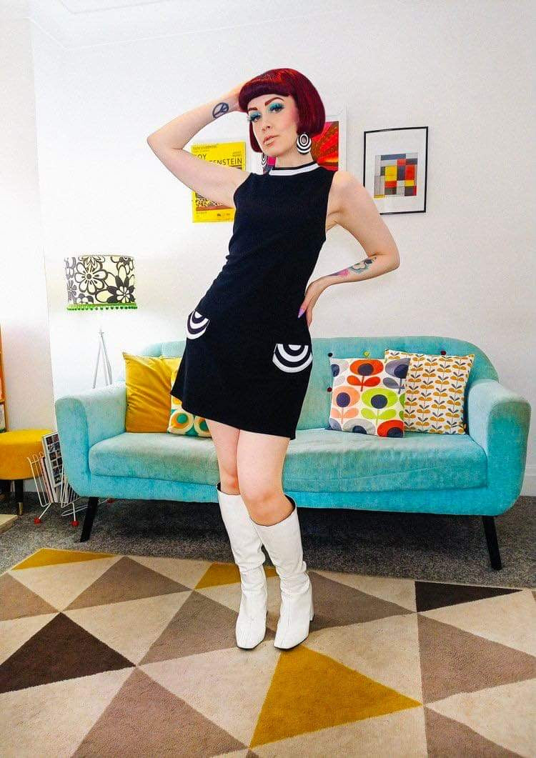 Love Her Madly ‘Joan’ Shift Dress, Black and White