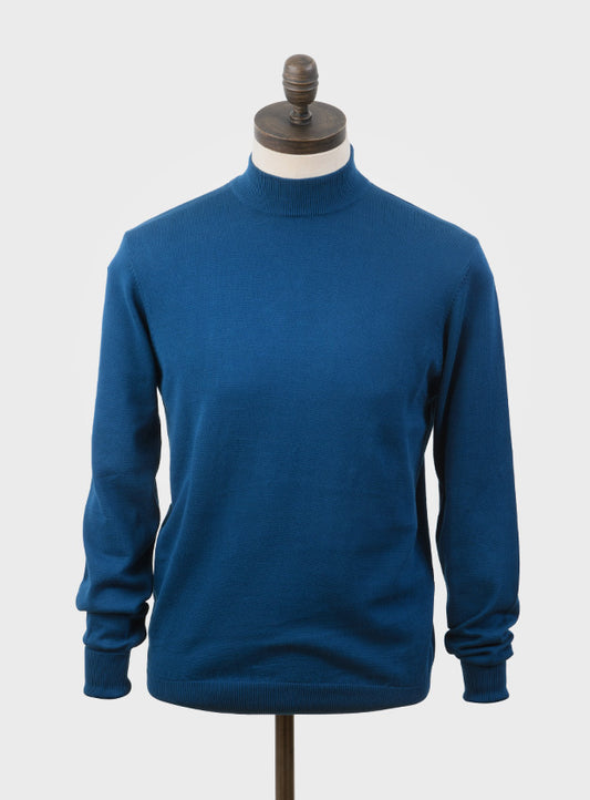 Art Gallery ‘Terence’ Long Sleeved Knitted Turtle Neck, Sailor Blue