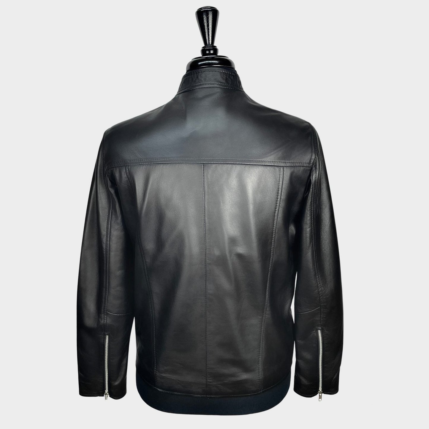 Black Leather Cafe Racer Jacket from Real Hoxton