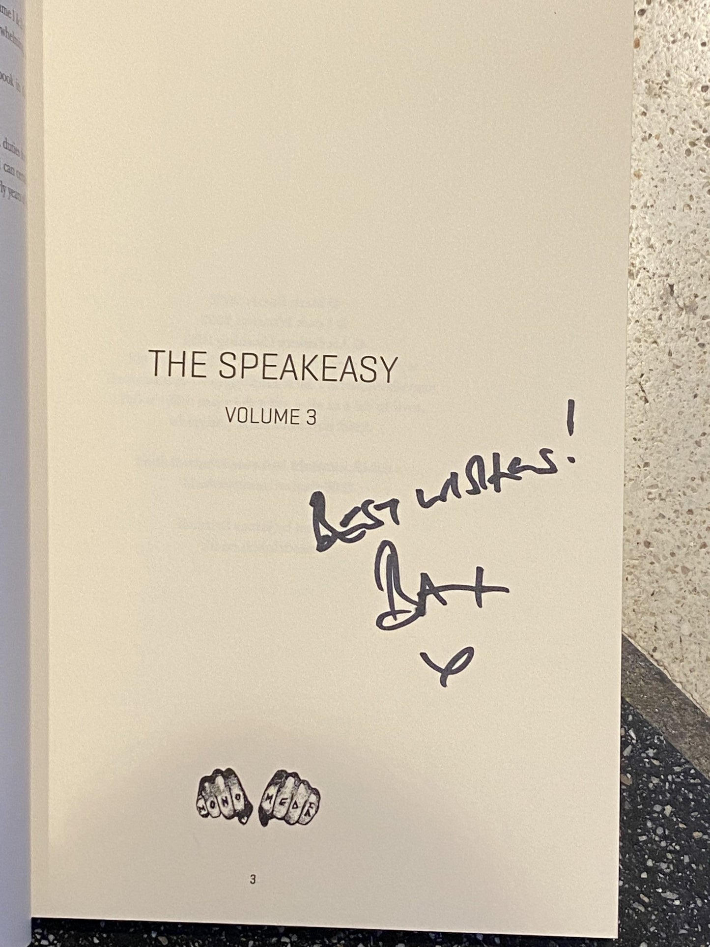 The Speakeasy Book, Vol 3, by Mark Baxter, Signed