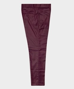 Real Hoxton Maroon & Black Check Frogmouth Trousers