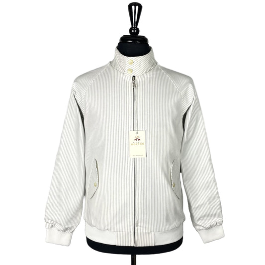 Harrington Jacket from Real Hoxton, White Pinstripe