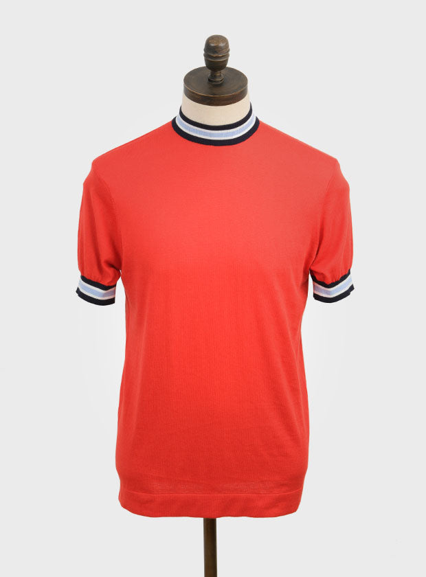 Art Gallery ‘Hibbert’ Short Sleeved Knitted Turtle Neck, Coral
