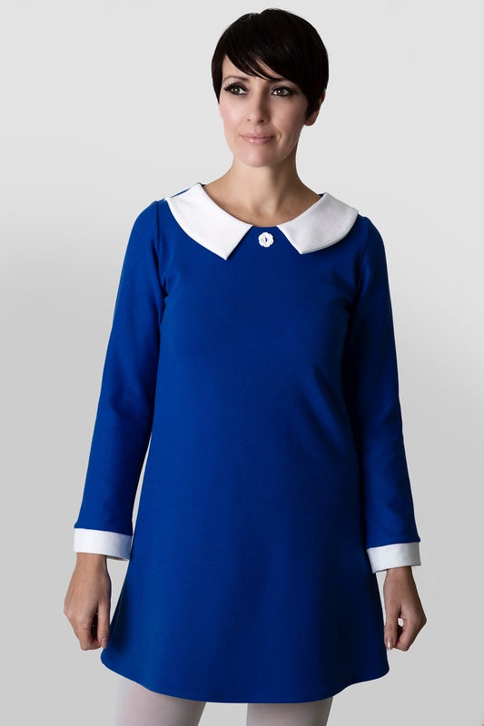 Love Her Madly ‘Valerie’ Royal Blue and White Dress
