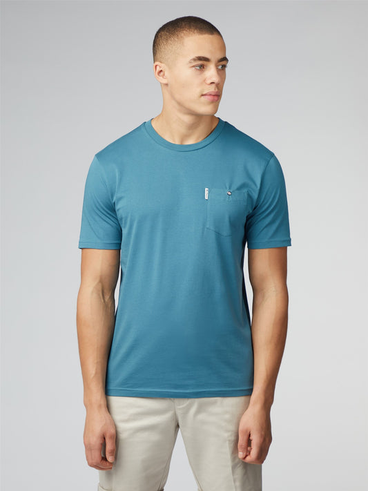 Ben Sherman Signature T-Shirt with Chest Pocket, Teal