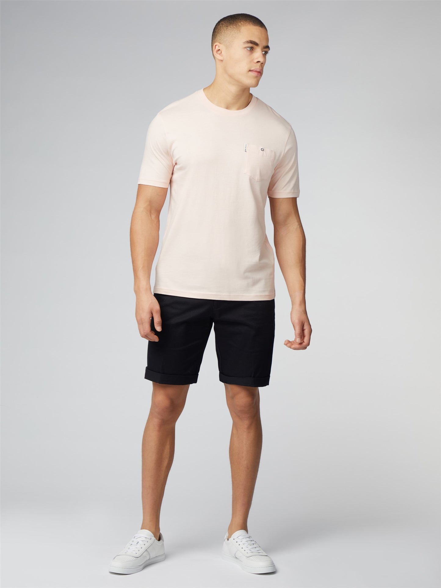 Ben Sherman Signature T-Shirt with Chest Pocket, Pale Pink