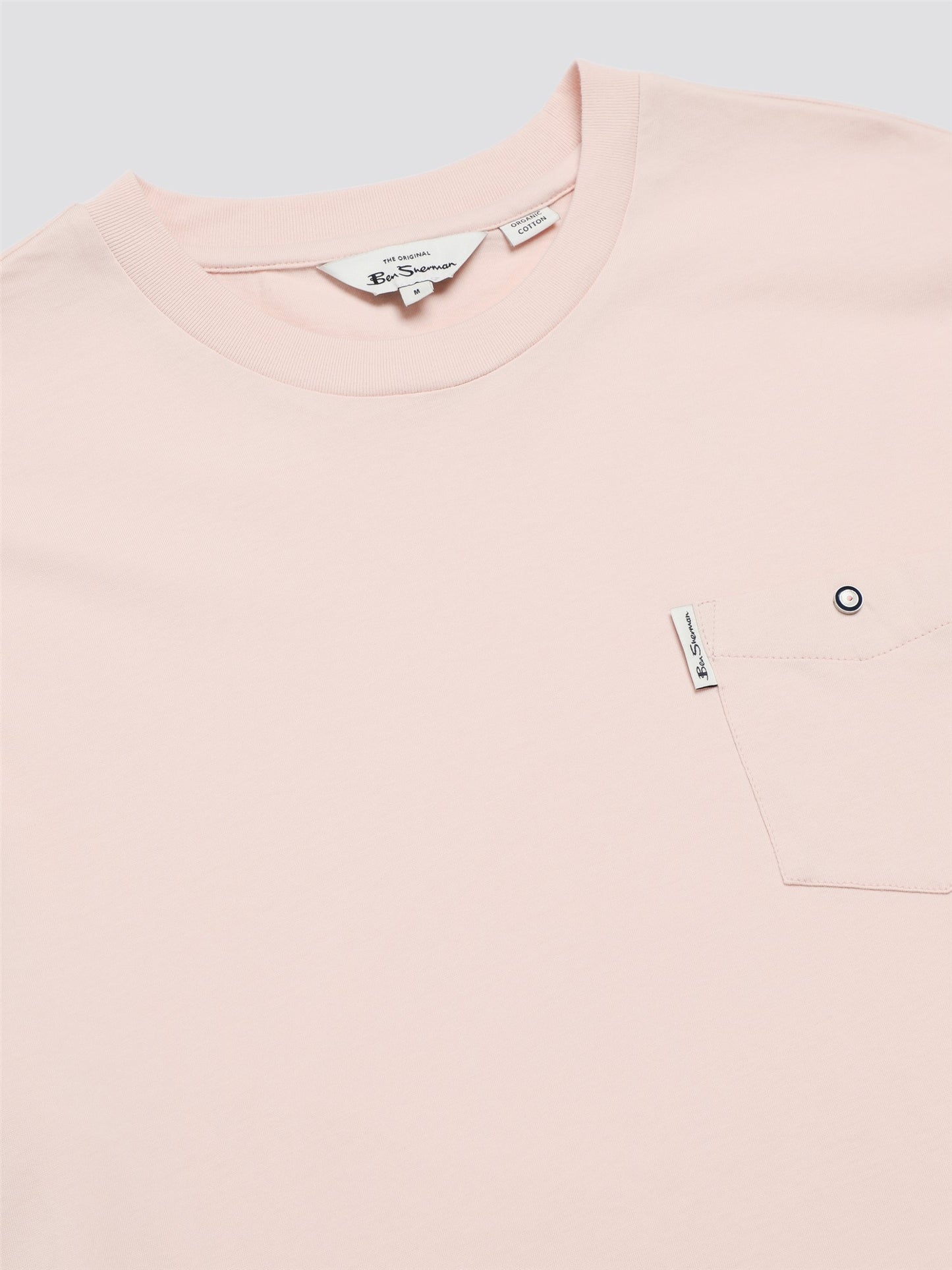 Ben Sherman Signature T-Shirt with Chest Pocket, Pale Pink