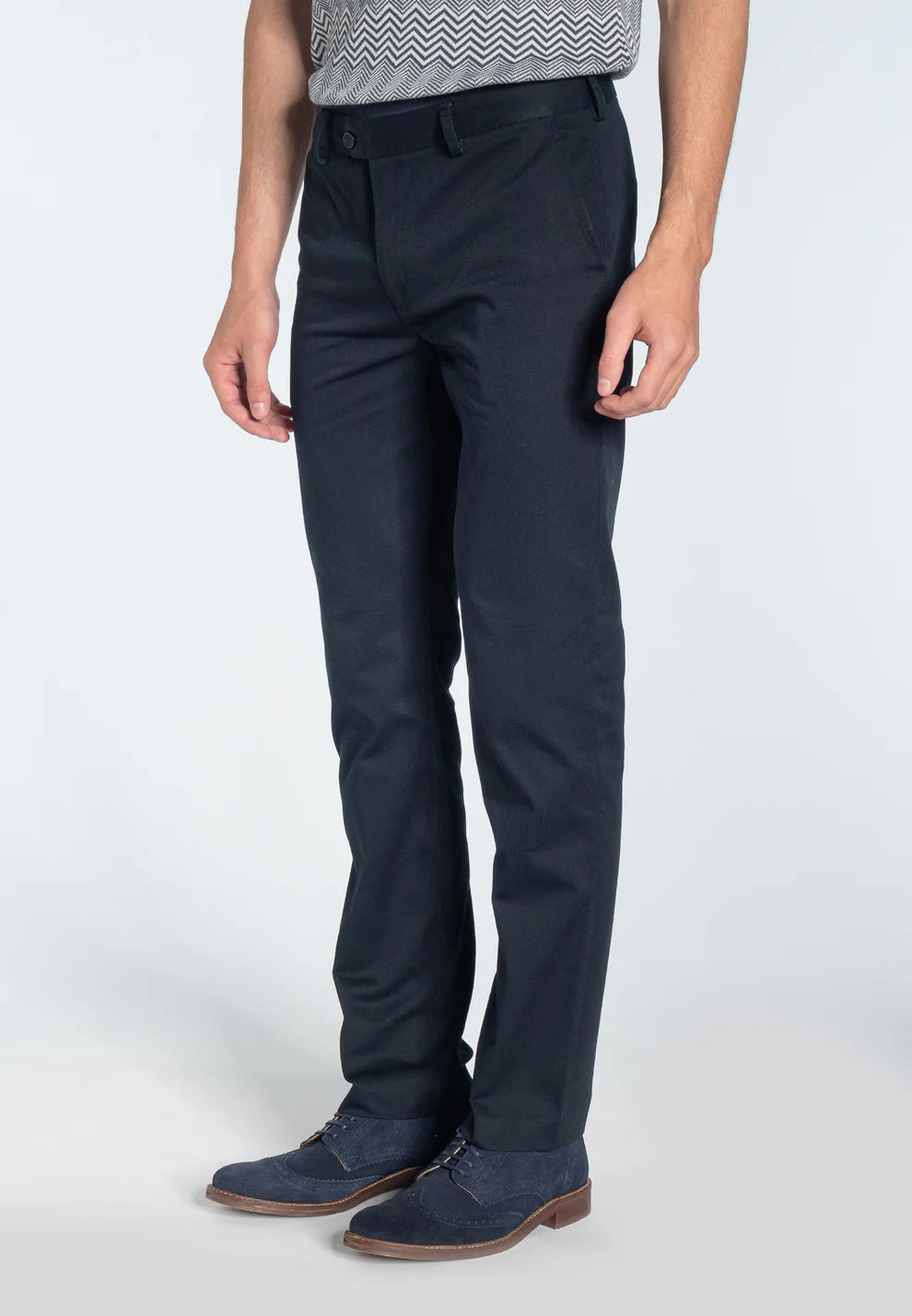 Merc ‘Winston’ Sta-Press Trousers, Navy - 34” Leg