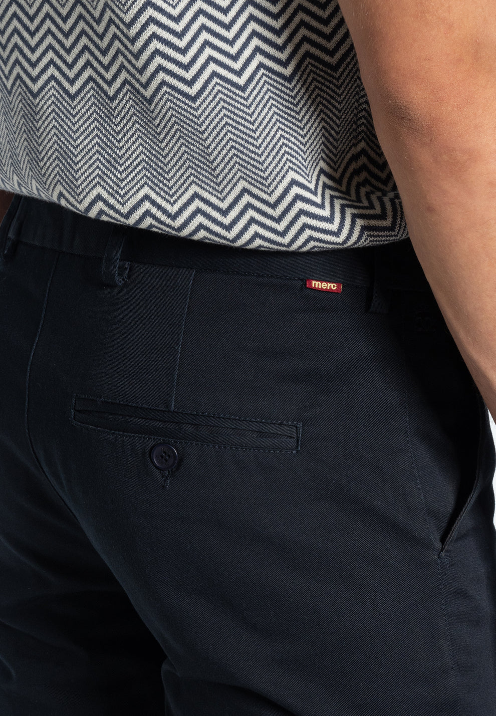 Merc ‘Winston’ Sta-Press Trousers, Navy - 34” Leg