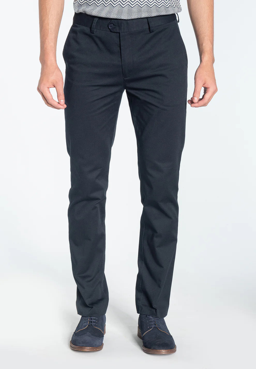 Merc ‘Winston’ Sta-Press Trousers, Navy - 34” Leg