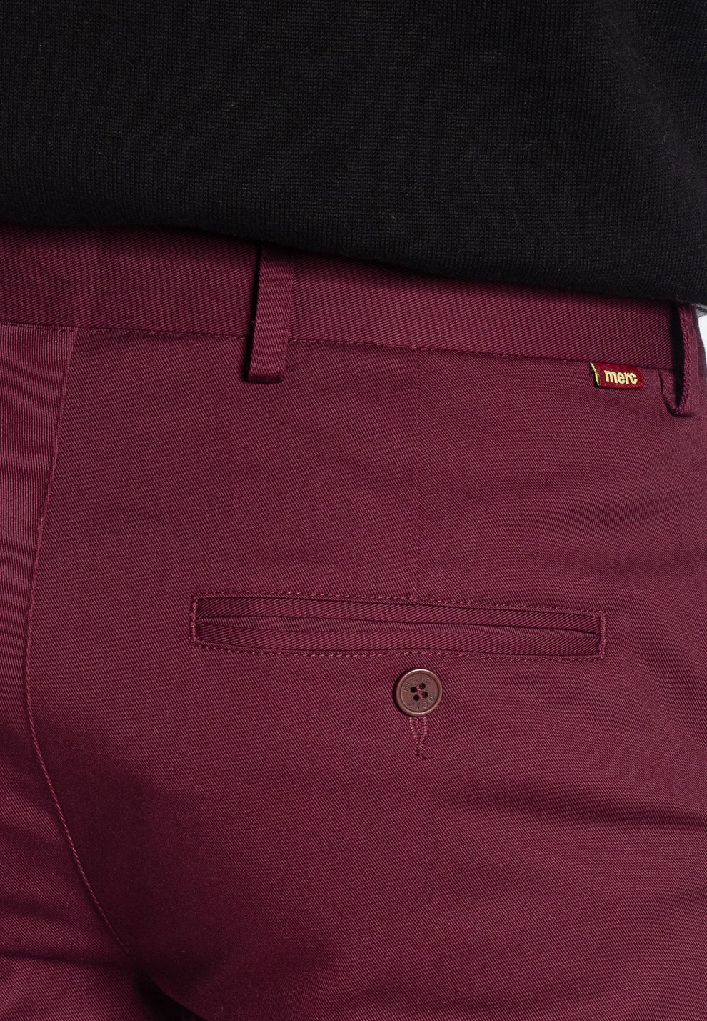 Merc ‘Winston’ Sta-Press Trousers, Wine - 34” Leg