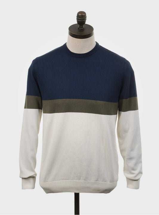 Art Gallery ‘Ski’ Knitted Crew Neck Jumper, Navy Blue