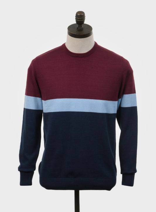 Art Gallery ‘Ski’ Knitted Crew Neck Jumper, Windsor Wine