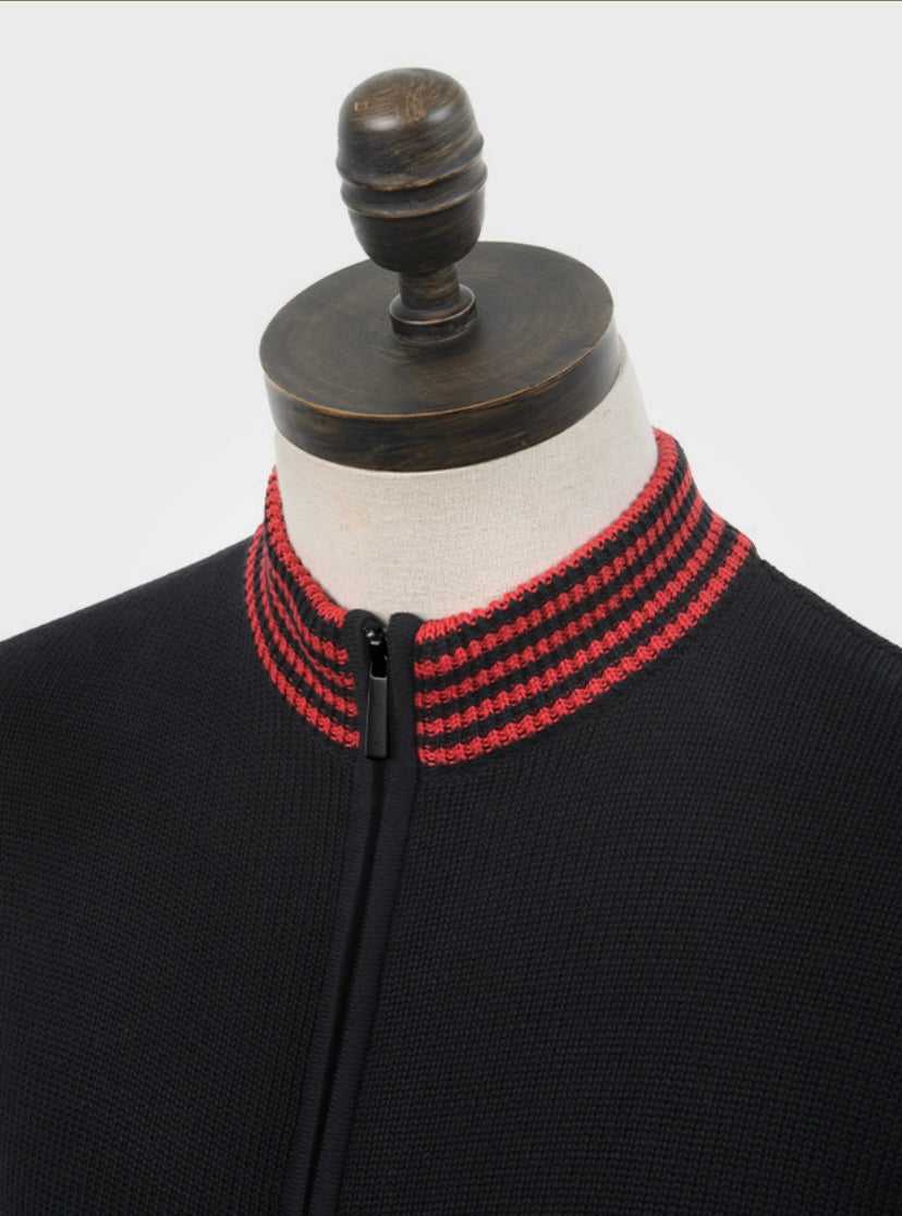 Art Gallery ‘Torch’ Knitted Cardigan, Black with Red