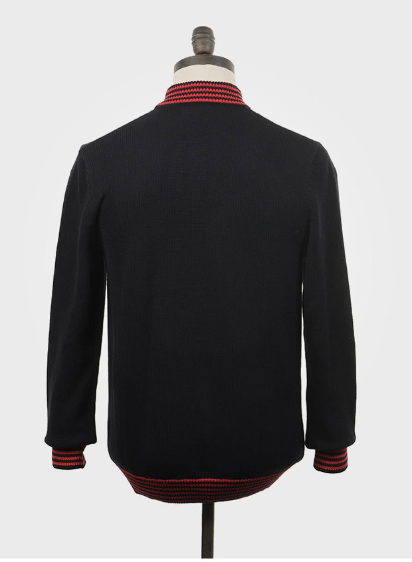 Art Gallery ‘Torch’ Knitted Cardigan, Black with Red