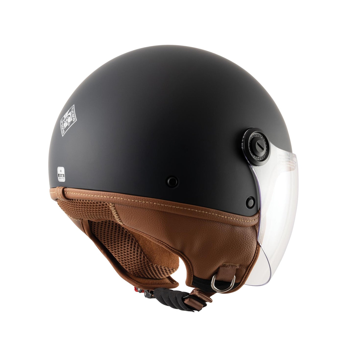 Tucano Urbano El’ Jettin 6.0 Heritage Style Demi-Jet Helmet, Matt Black