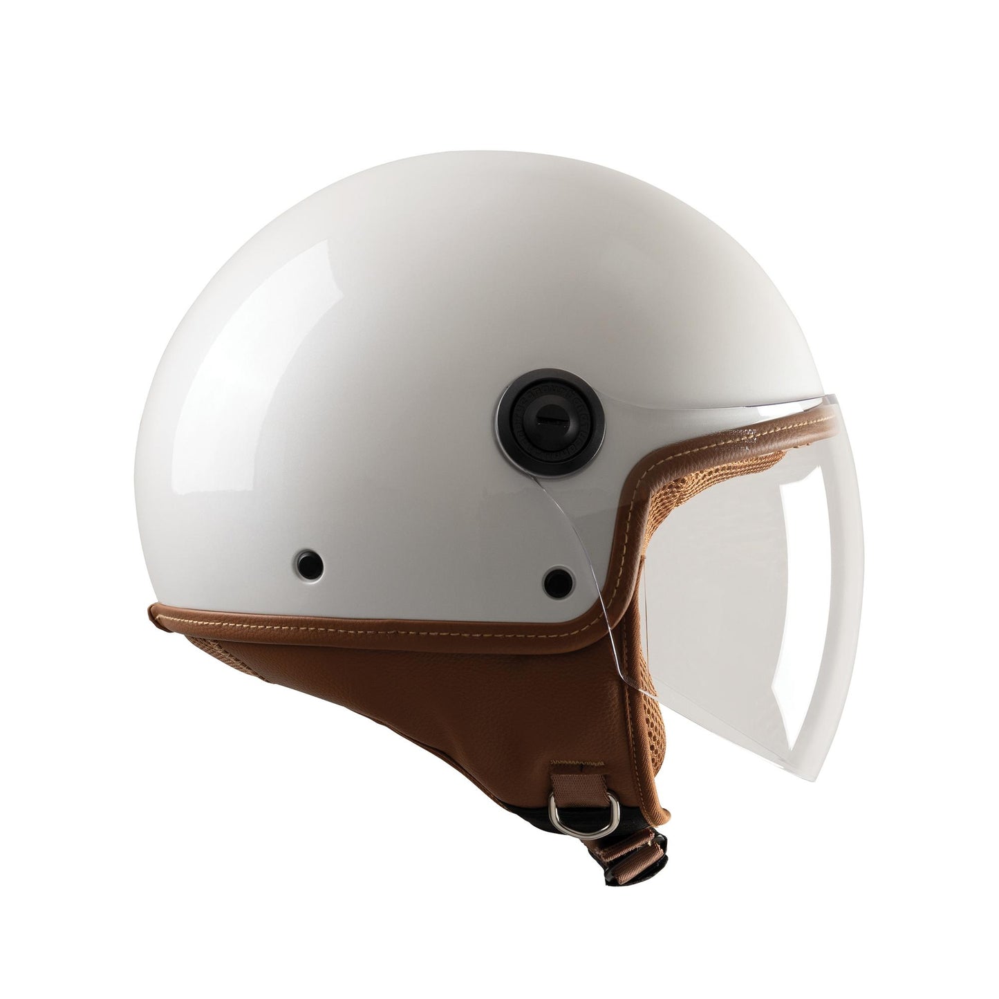 Tucano Urbano El’ Jettin 6.0 Heritage Style Demi-Jet Helmet, Glossy Pearl White