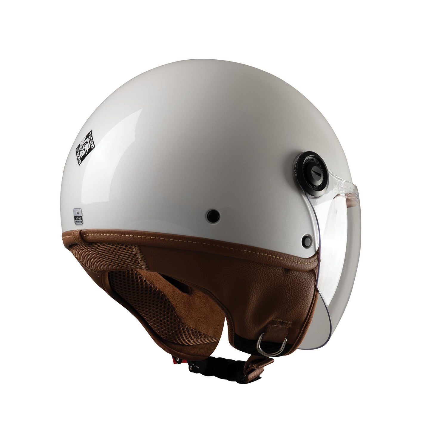 Tucano Urbano El’ Jettin 6.0 Heritage Style Demi-Jet Helmet, Glossy Pearl White
