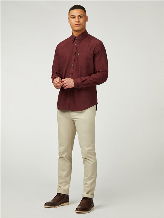 Ben Sherman Long Sleeved Oxford Shirt, Wine