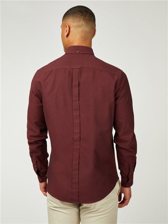 Ben Sherman Long Sleeved Oxford Shirt, Wine