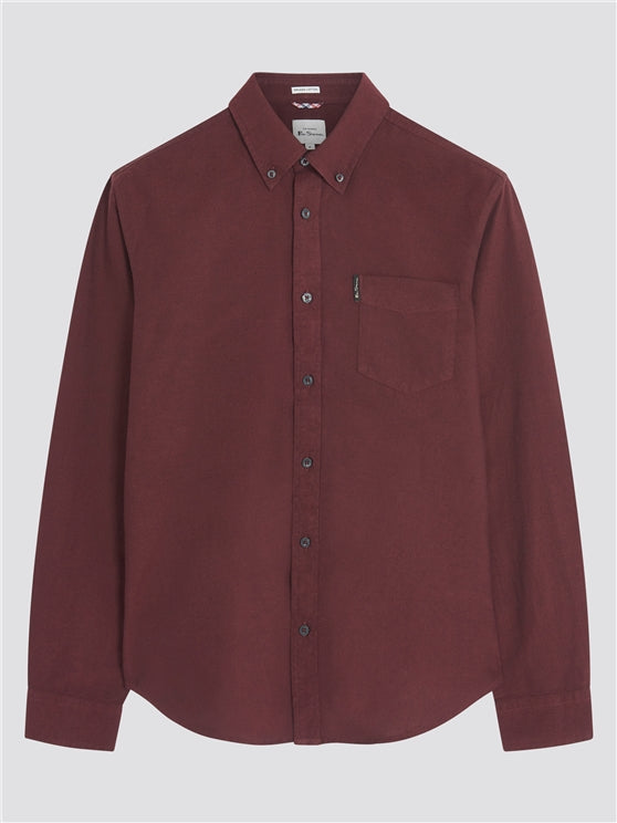Ben Sherman Long Sleeved Oxford Shirt, Wine