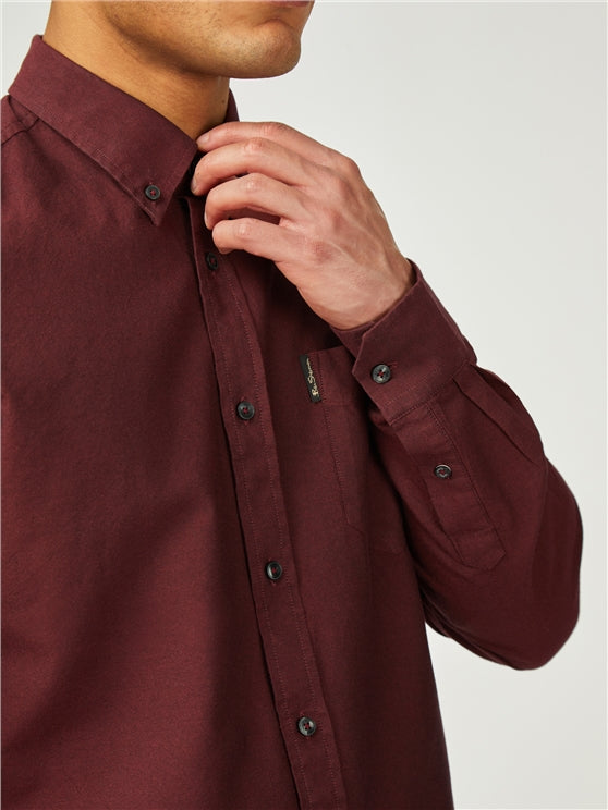 Ben Sherman Long Sleeved Oxford Shirt, Wine