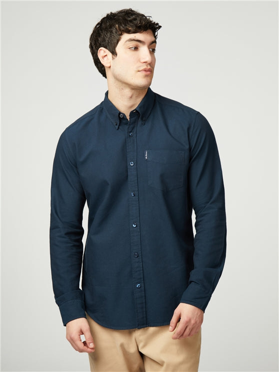 Ben Sherman Long Sleeved Oxford Shirt, Navy Blue