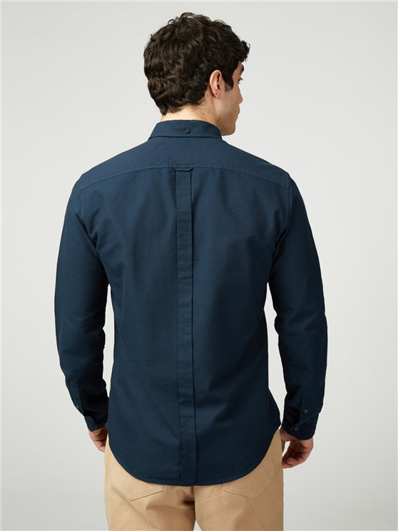 Ben Sherman Long Sleeved Oxford Shirt, Navy Blue