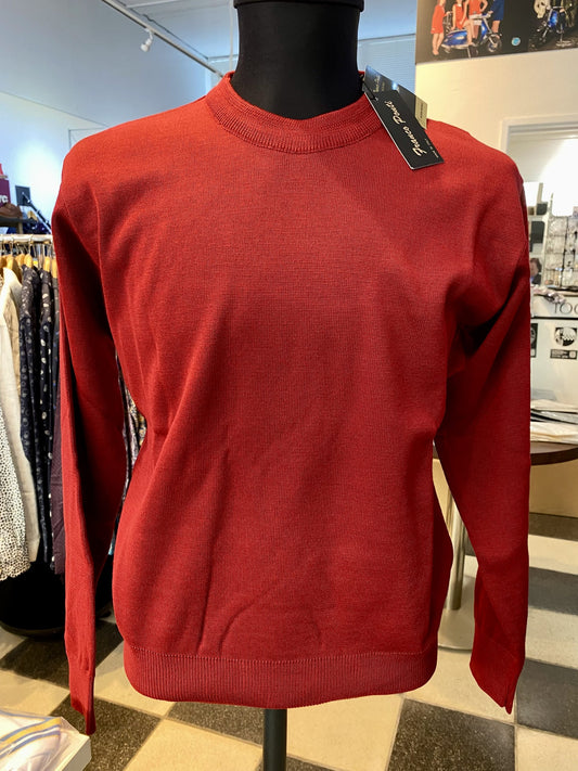 Franco Ponti Round Neck Merino Mix Jumper, Burgundy