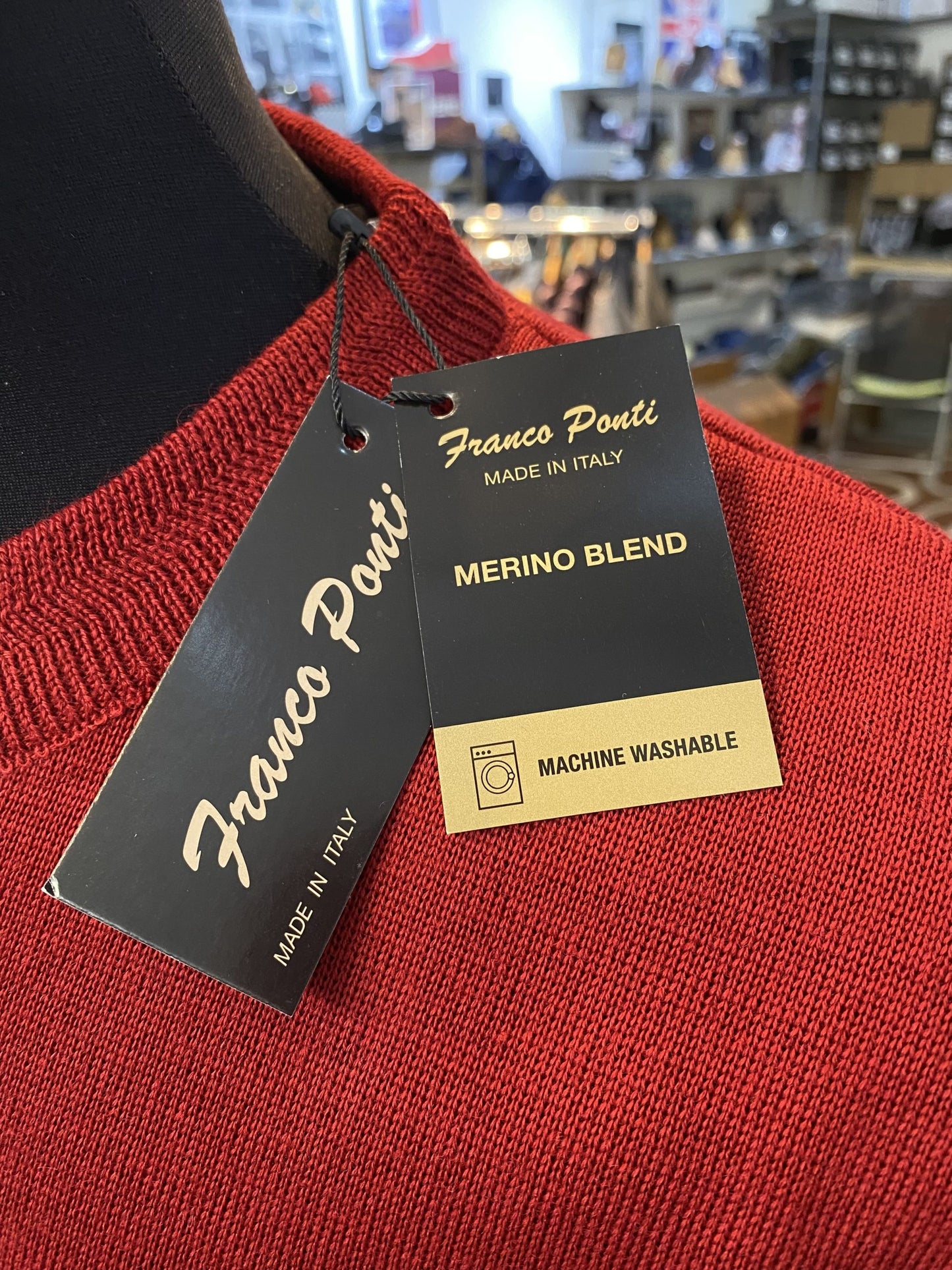 Franco Ponti Round Neck Merino Mix Jumper, Burgundy