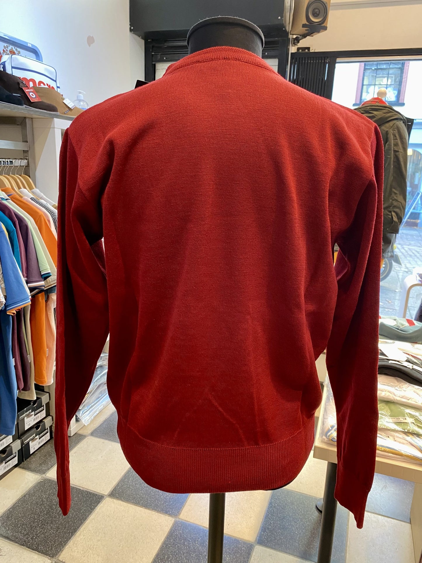 Franco Ponti Round Neck Merino Mix Jumper, Burgundy