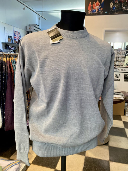 Franco Ponti Round Neck Merino Mix Jumper, Silver