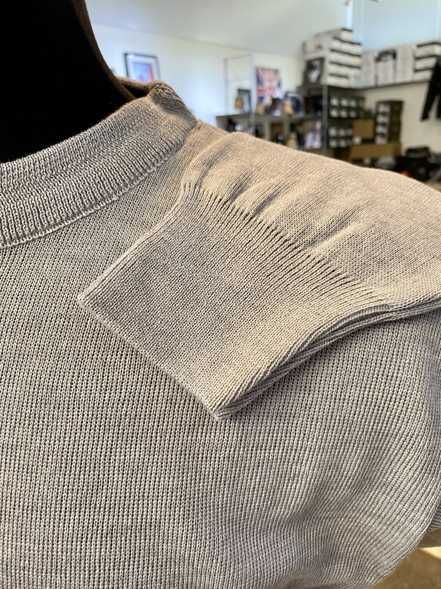 Franco Ponti Round Neck Merino Mix Jumper, Silver