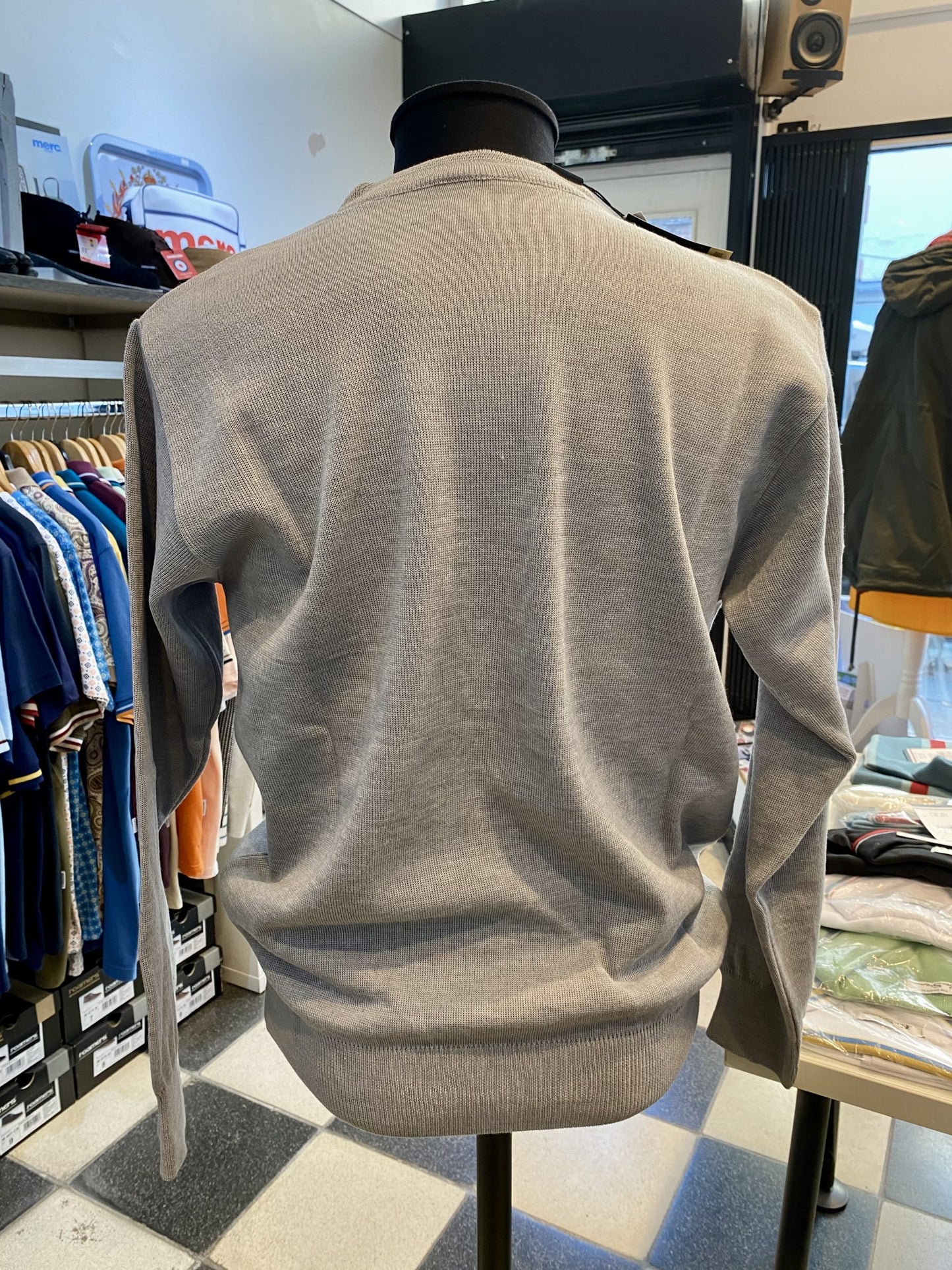 Franco Ponti Round Neck Merino Mix Jumper, Silver