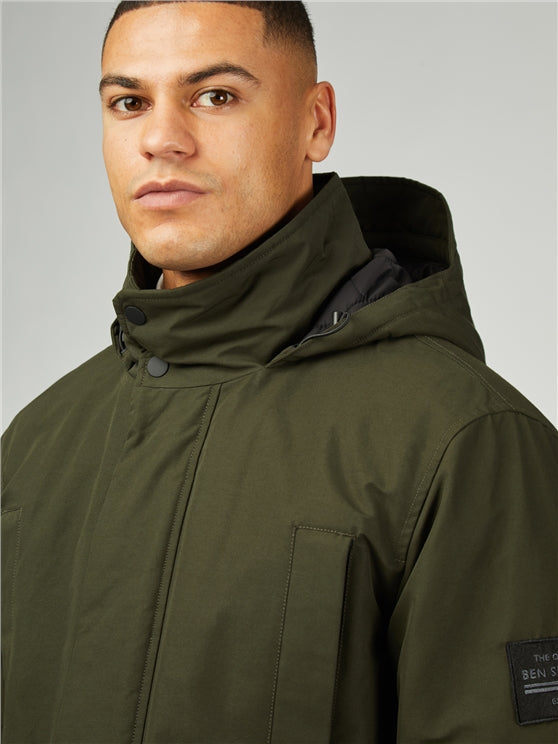 Ben Sherman Heavy Parka, Camouflage Green
