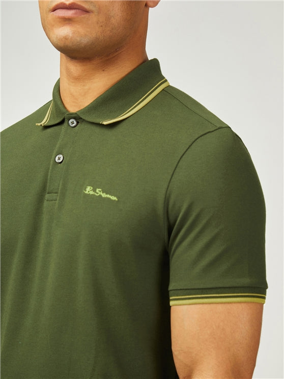 Ben Sherman Signature Pique Polo Shirt,  Camouflage Green