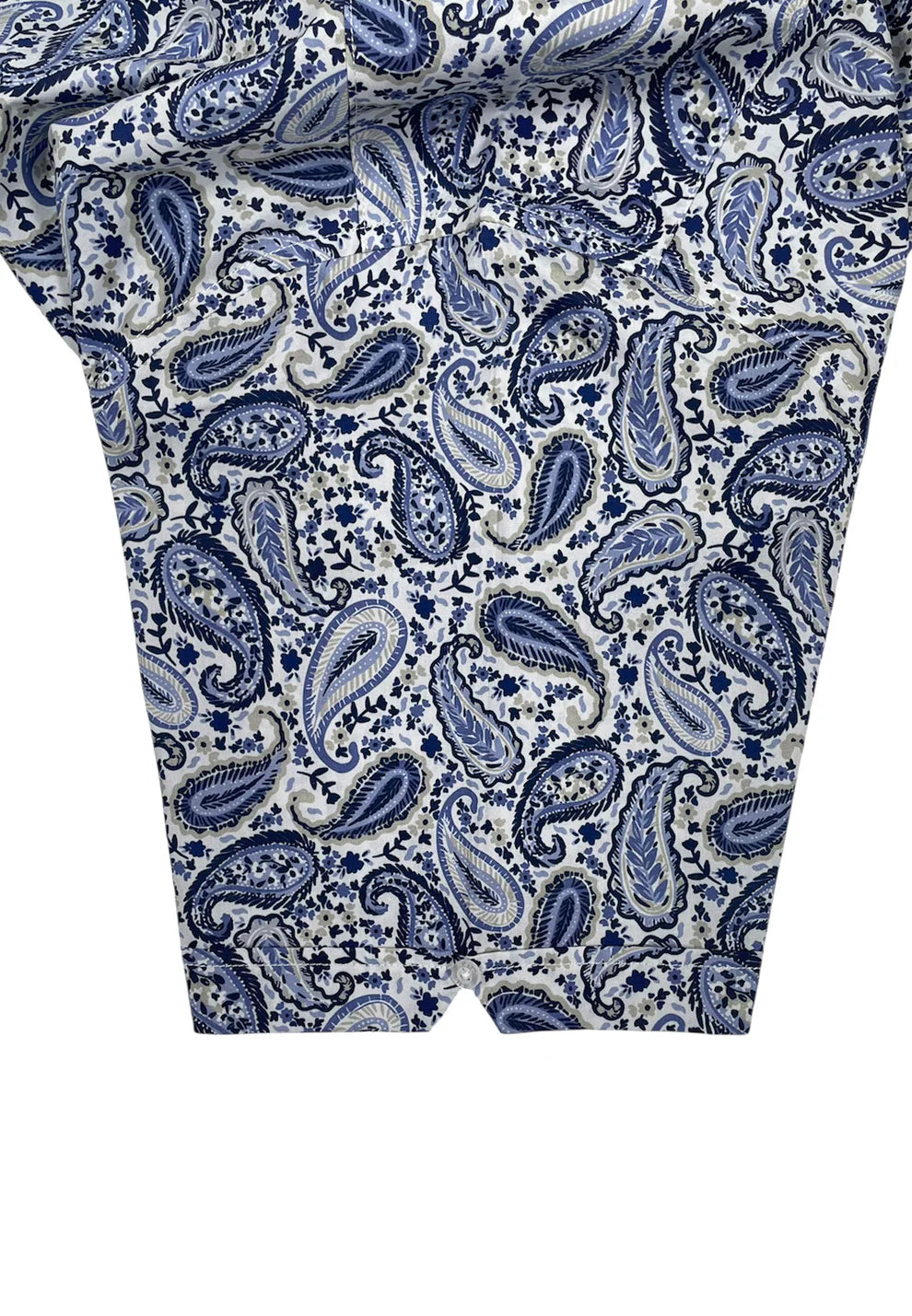 Merc ‘Boreland’ Short Sleeved Paisley Shirt, Blue and White