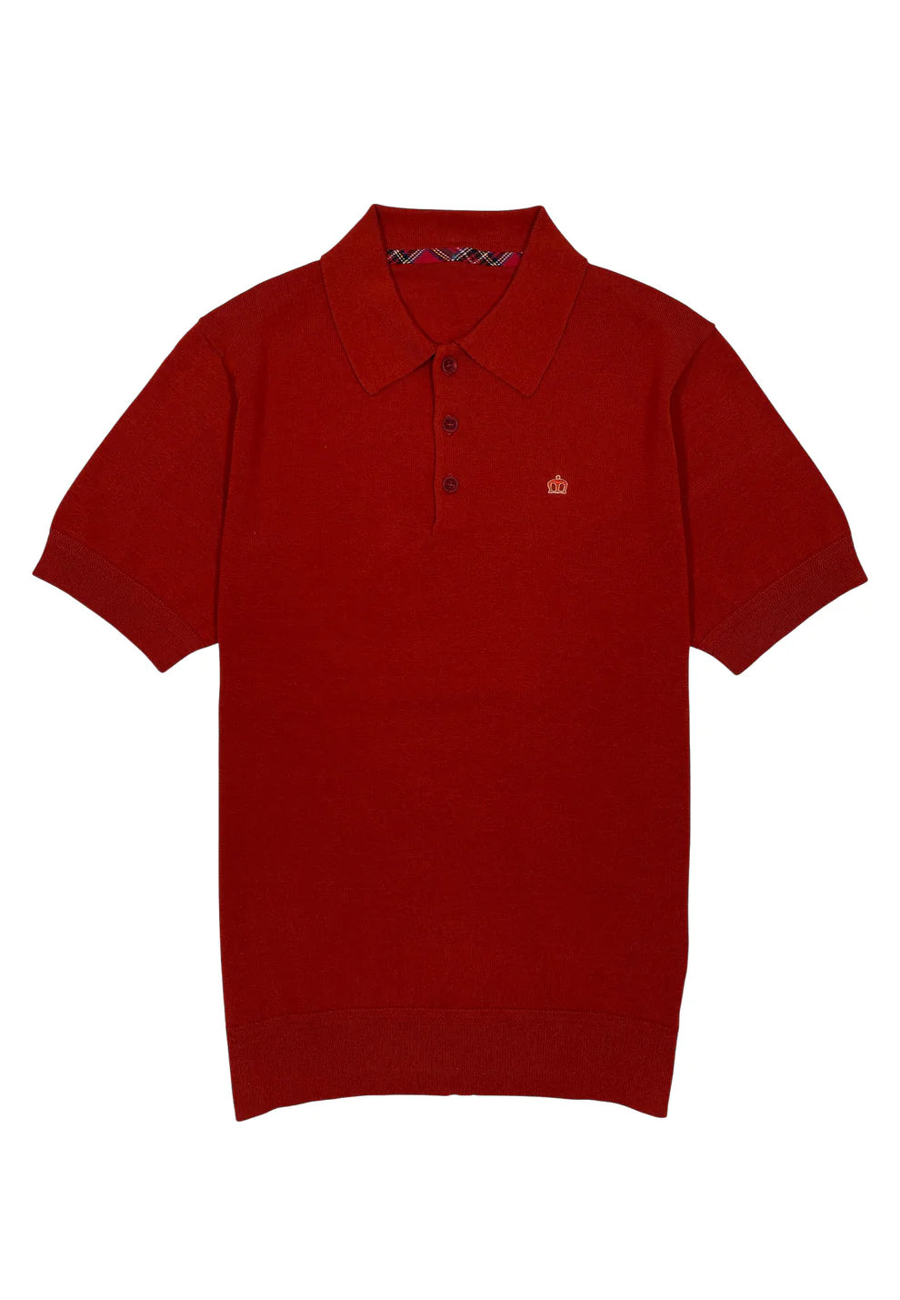 Merc ‘Archie’ Short Sleeved Knit Polo Shirt, Sienna