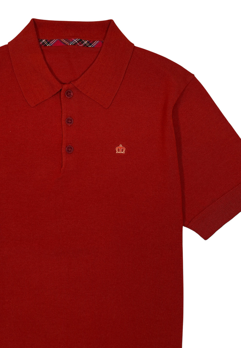 Merc ‘Archie’ Short Sleeved Knit Polo Shirt, Sienna