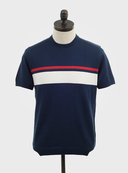Art Gallery ‘Charlton’ Knitted Crew Neck, Navy Blue