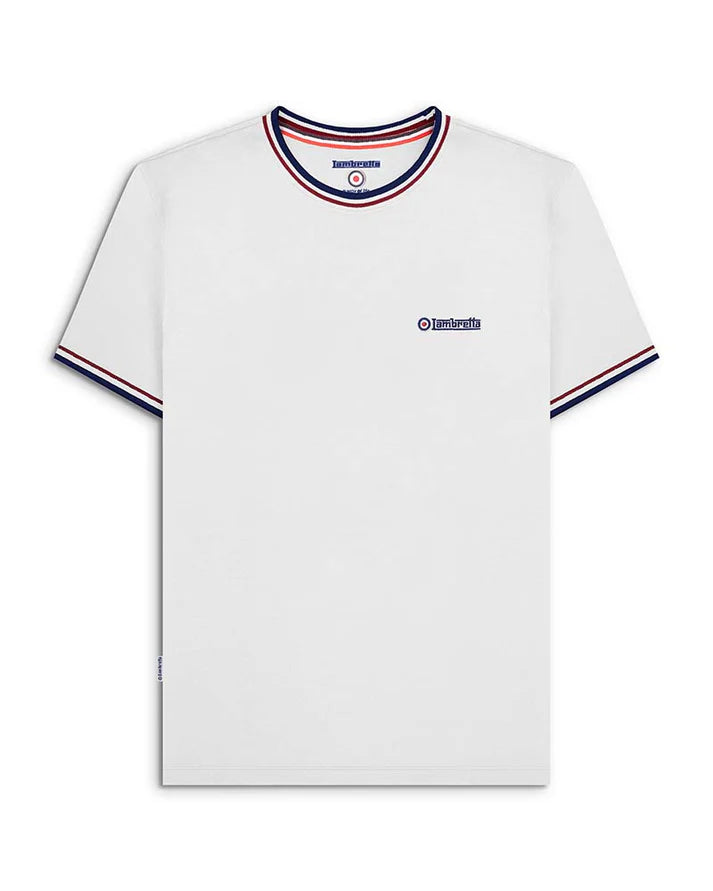 Lambretta Triple Tipped Pique T-Shirt, White