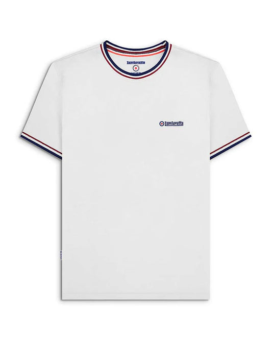 Lambretta Triple Tipped Pique T-Shirt, White