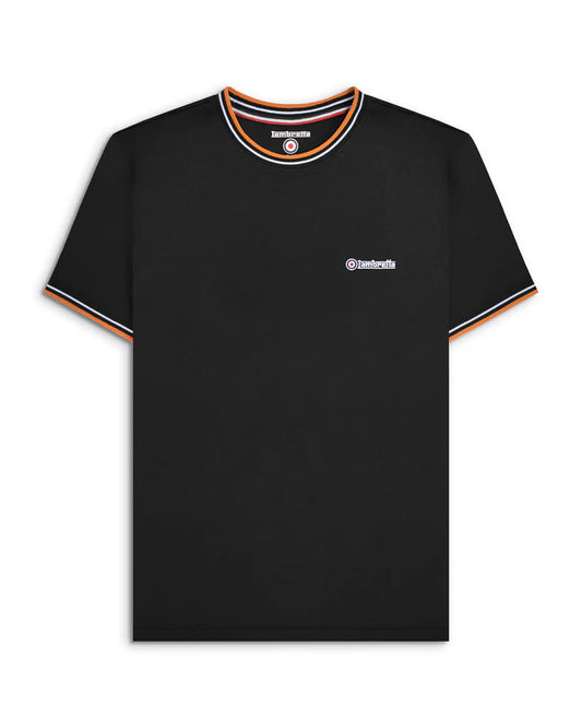 Lambretta Twin Tipped Pique T-Shirt, Black