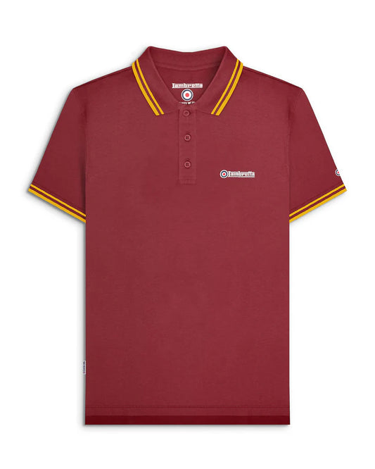 Lambretta Twin Tipped Polo Shirt, Burgundy