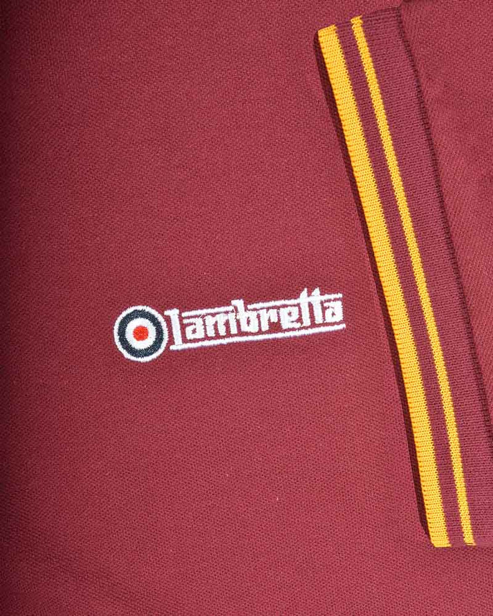 Lambretta Twin Tipped Polo Shirt, Burgundy