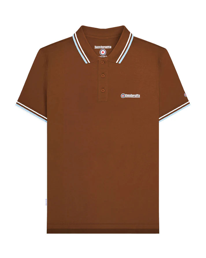 Lambretta Twin Tipped Polo Shirt, Brown